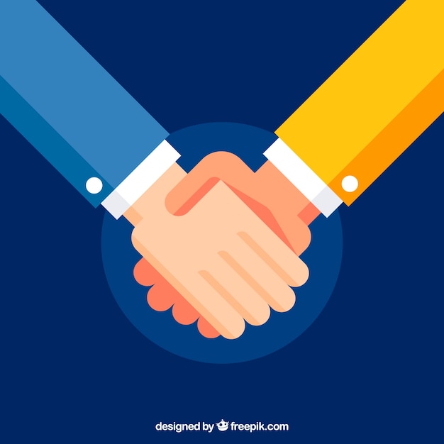 Free Vector business handshake background in flat style