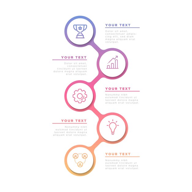 Business infographic in gradient