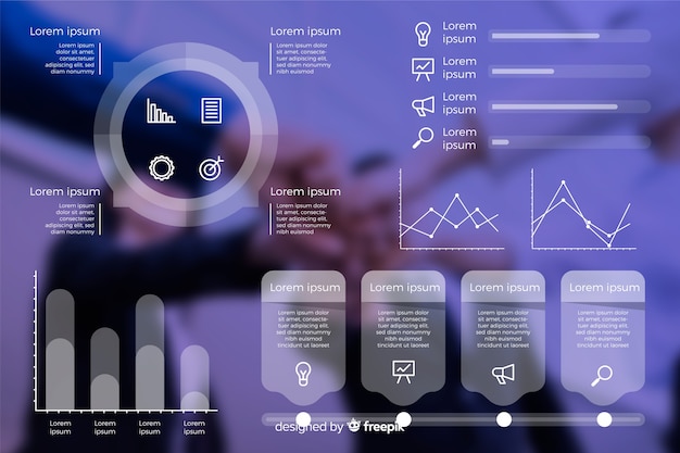 Free Vector business infographic template with photo