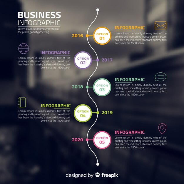 Business infographic template with photo