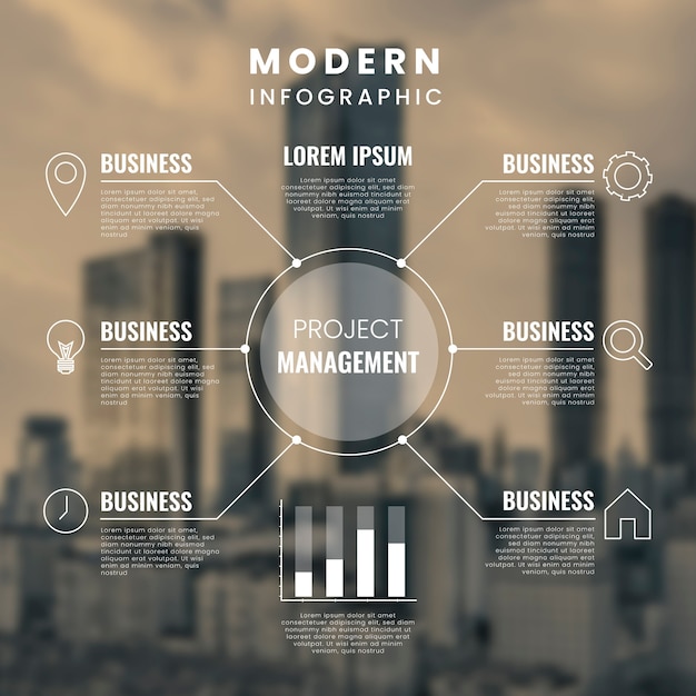 Free Vector business infographic template with photo