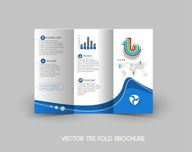 Free vector business infographic trifold brochure design template