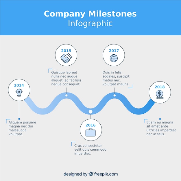 Free Vector business infographic with time line