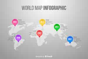 Free vector business infographic with world map