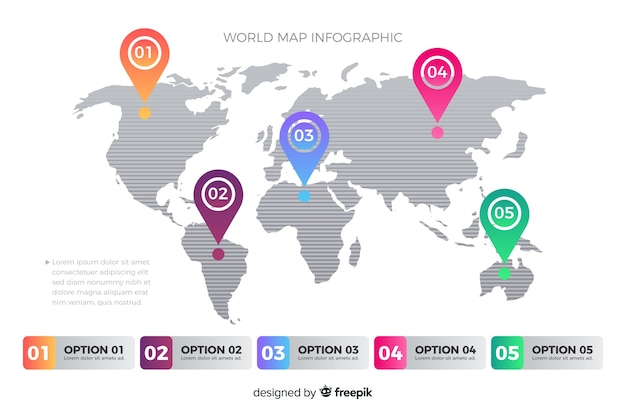 Free vector business infographic with world map