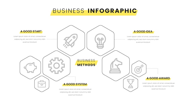 Business infographic with yellow elements