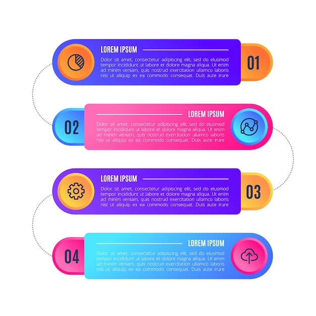 Business infographics gradient with text