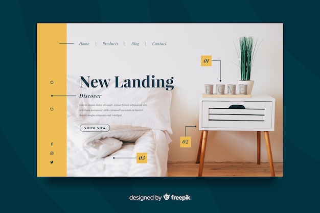 Business landing page template with photo