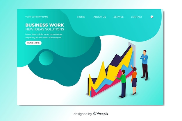 Free Vector business landing page