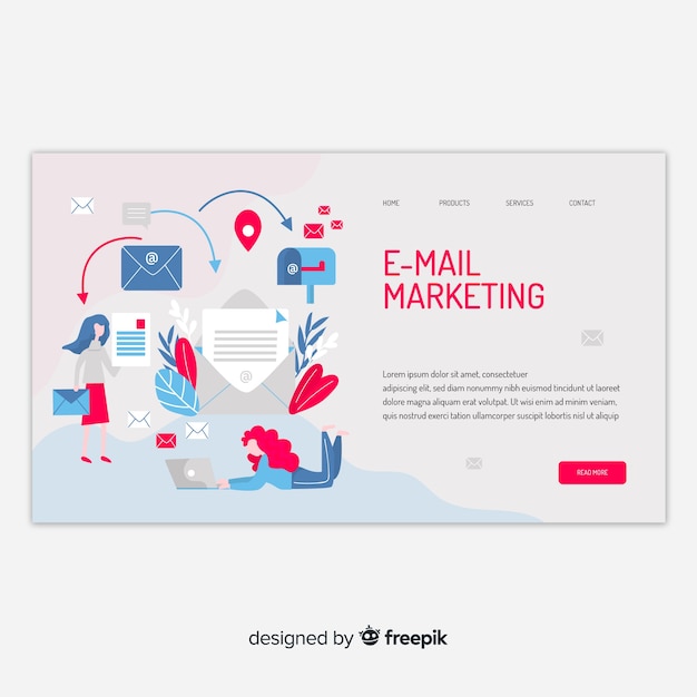 Free Vector business landing page