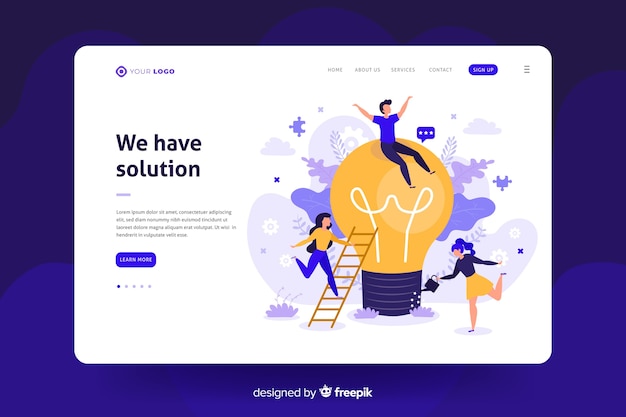 Free Vector business landing page