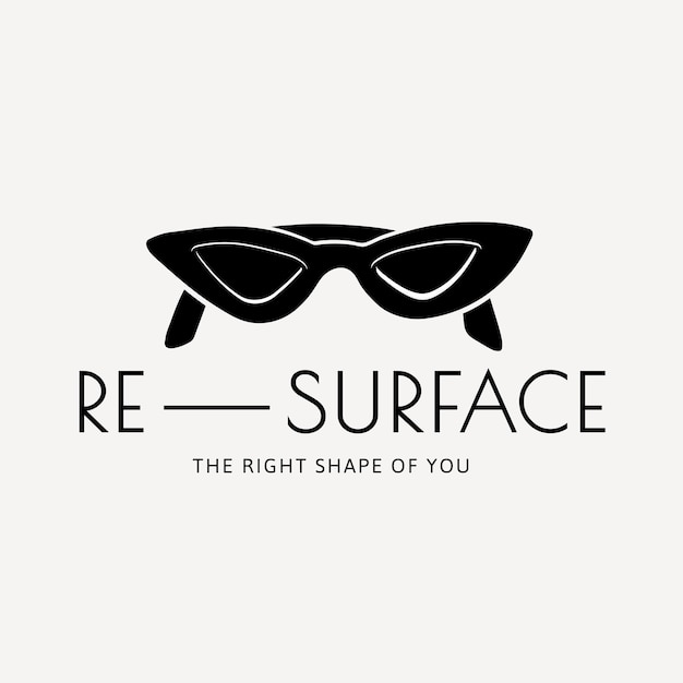 Free Vector business logo template, glasses shop branding design, black and white vector