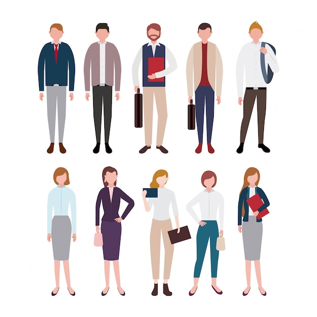 Free vector business people characters set
