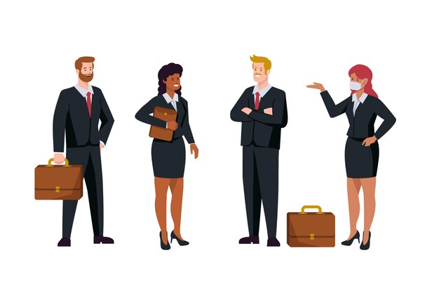 Business people pack flat design