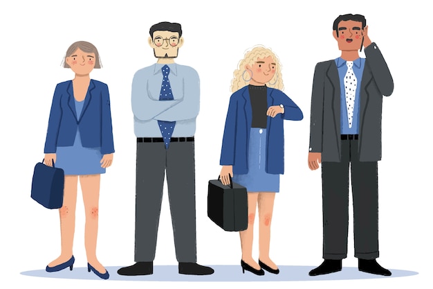 Free vector business people in suits and skirts