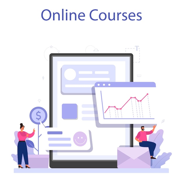 Business reputation online service or platform Building relationship and improving customer loyalty Rating and feedback Online course Vector illustration