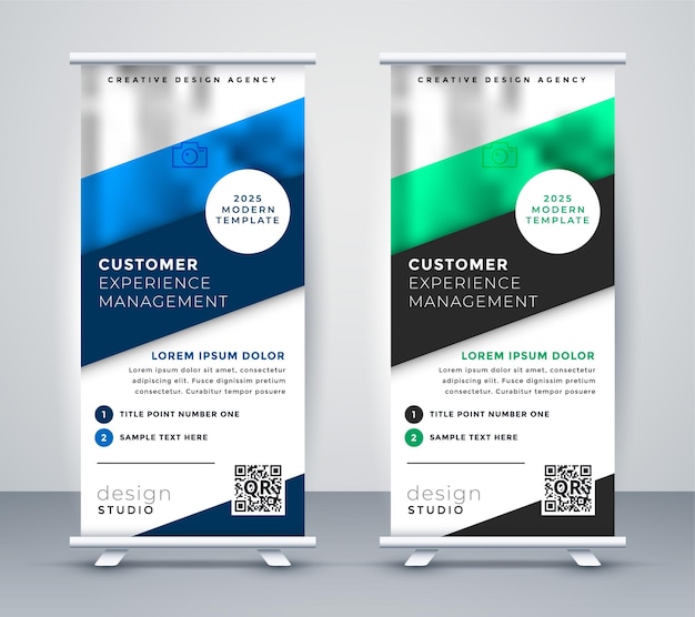 Free Vector business roll up standee banner template