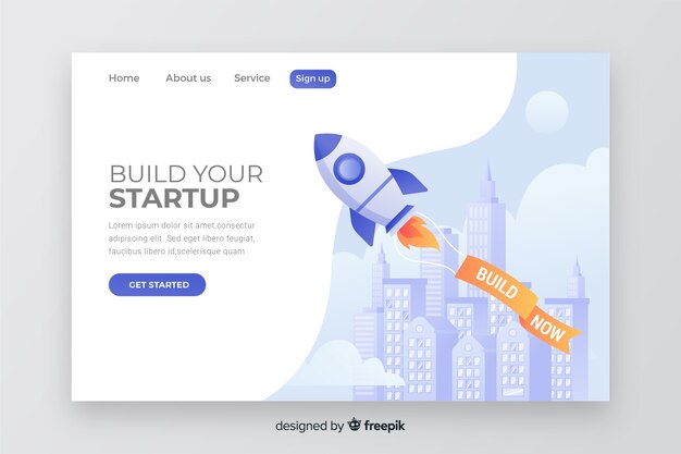 Business startup landing page