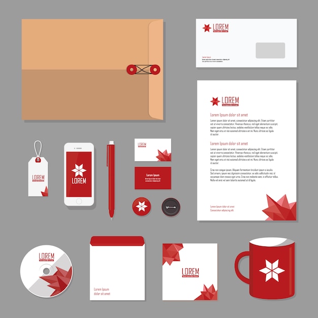 Free Vector business stationery design