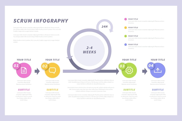 Free Vector business stats scrum infographic template