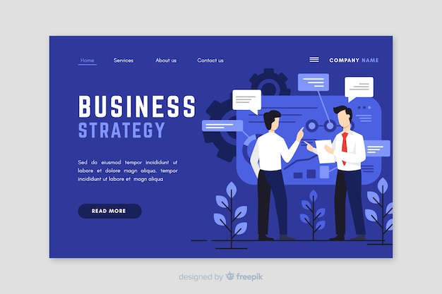 Business strategy landing page template