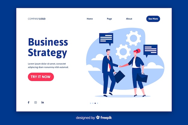 Business strategy landing page