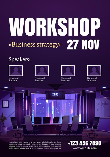 Business strategy workshop poster.