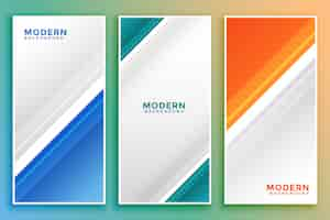 Free vector business vertical banner set in line style