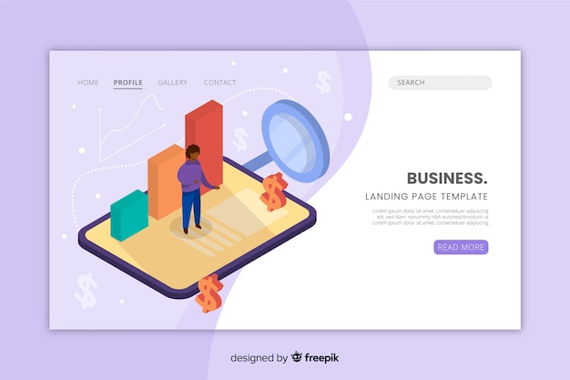 Free Vector business website landing page template