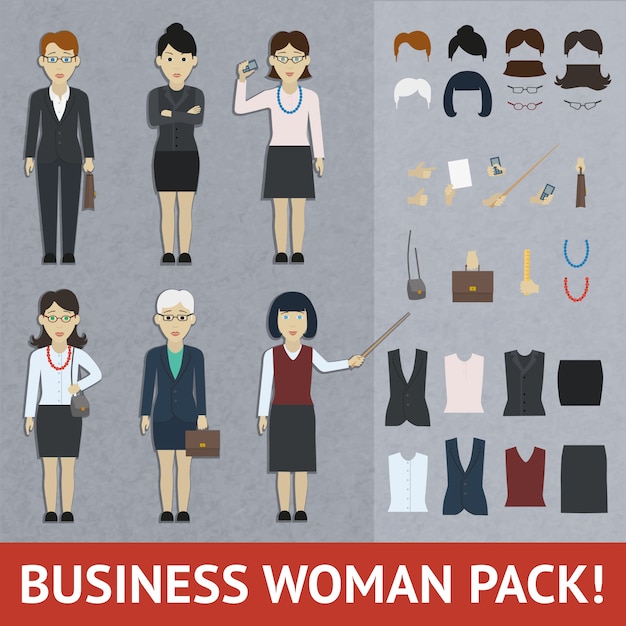 Free Vector business woman pack