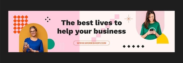 Free Vector business workshop twitch banner