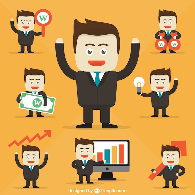 Free Vector businessman character cartoons