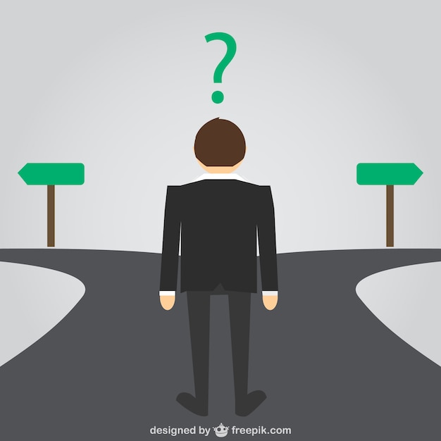 Free Vector businessman choosing the way