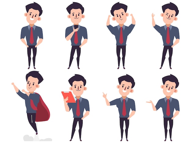 Free Vector businessman positive presenting character