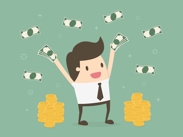 Free Vector businessman with money