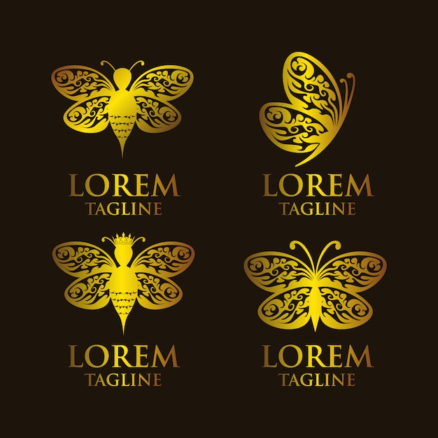 Butterflies logo templates collection