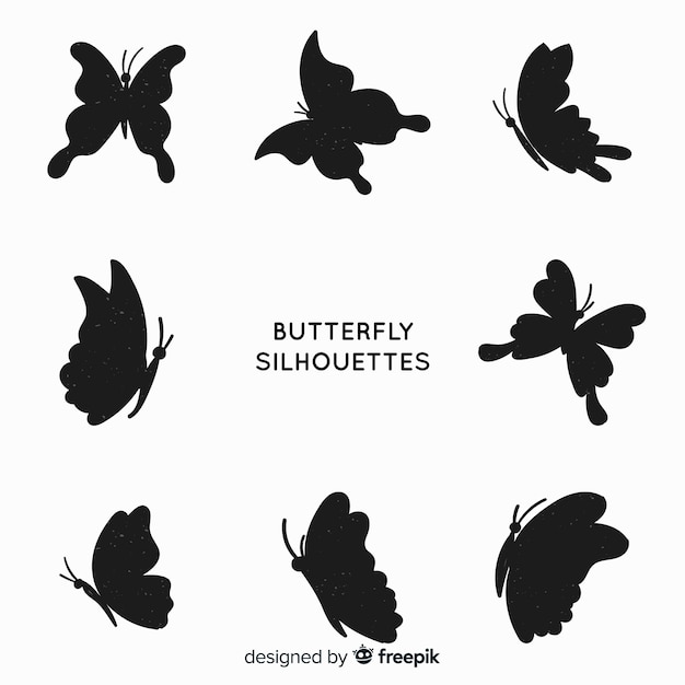 Free Vector butterfly silhouette pack