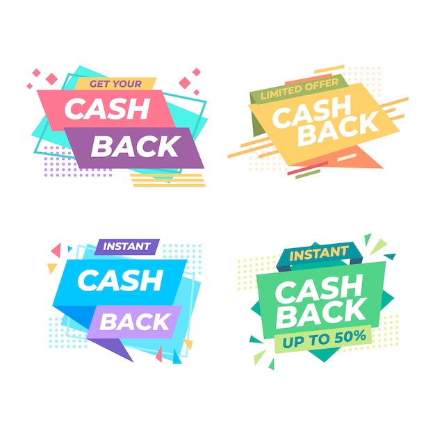 Free Vector cahback label collection concept