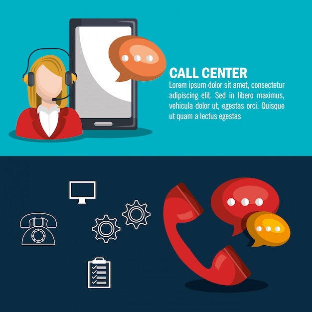 Free Vector call center design 