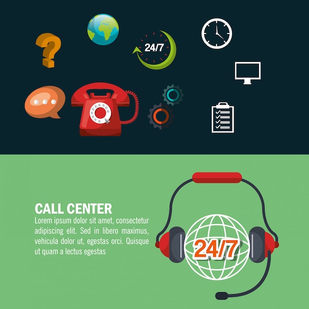 Free Vector call center design 