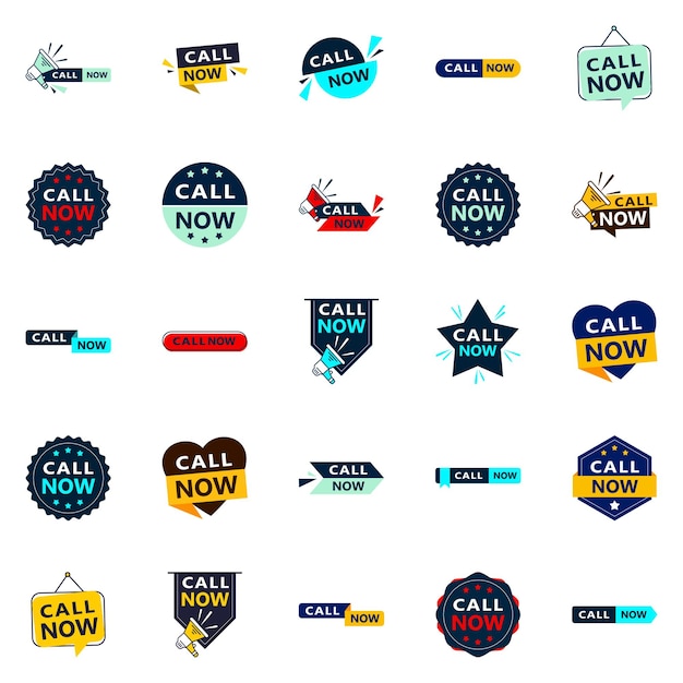 Free Vector call now 25 unique typographic designs to stand out and drive phone calls