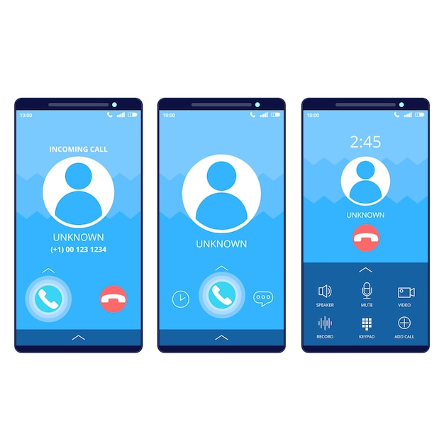 Free vector call screen interface illustration