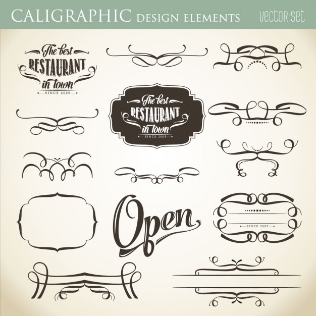 Free Vector calligraphic design elements 