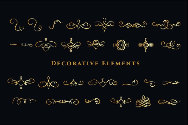 Free Vector calligraphic swirls ornaments decorations big set