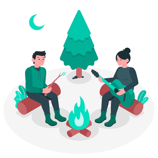 Free Vector campfire concept illustration