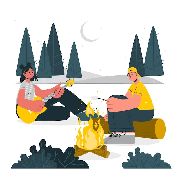 Campfire concept illustration