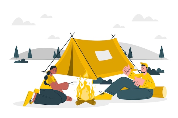 Free vector camping concept illustration