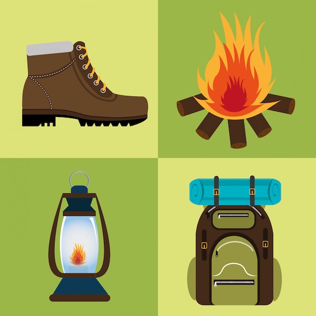 Free Vector camping design,  illustration.