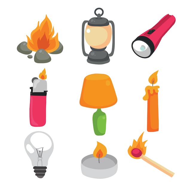 Free Vector camping elements collection