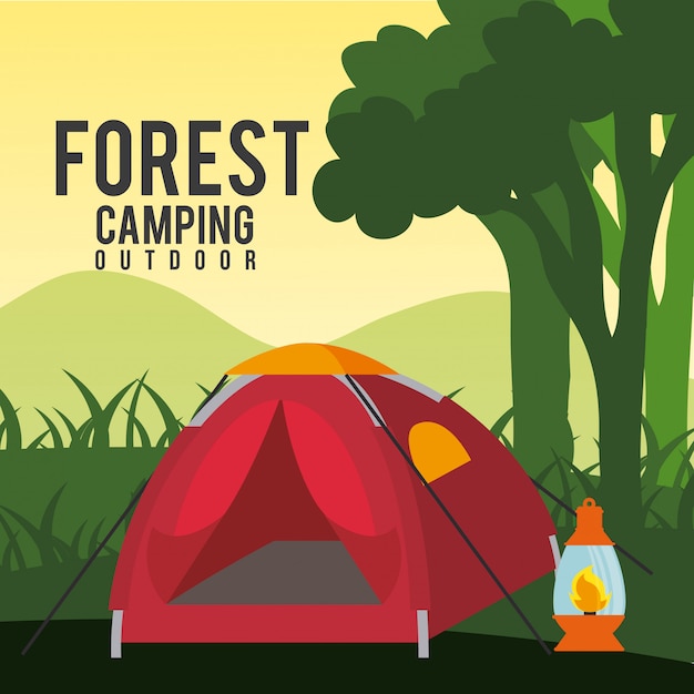 Free Vector camping travel and vacations.